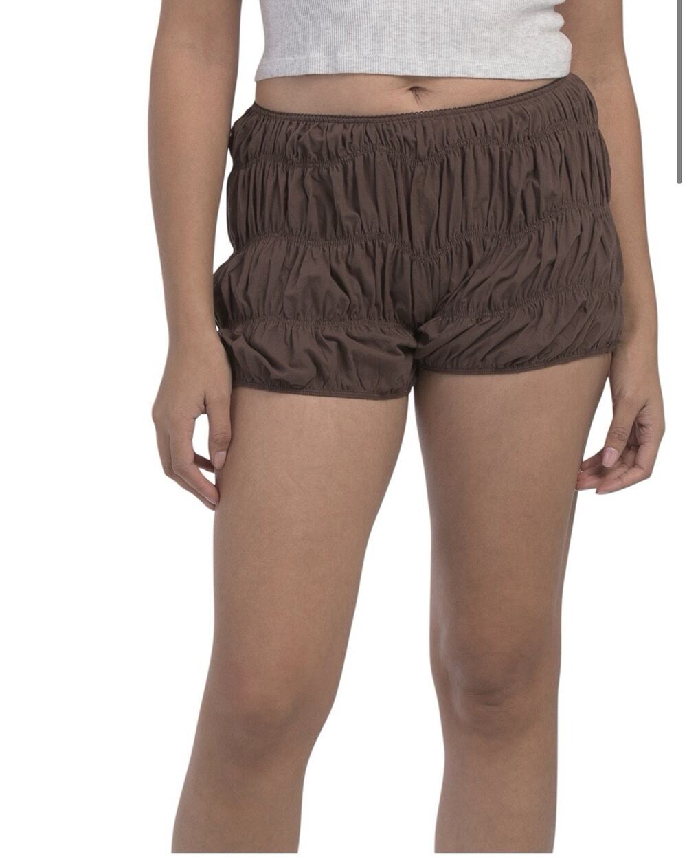 NWT Free People Intimately Sweet On You Bloomers Shorts Chocolate Cotton Boho M